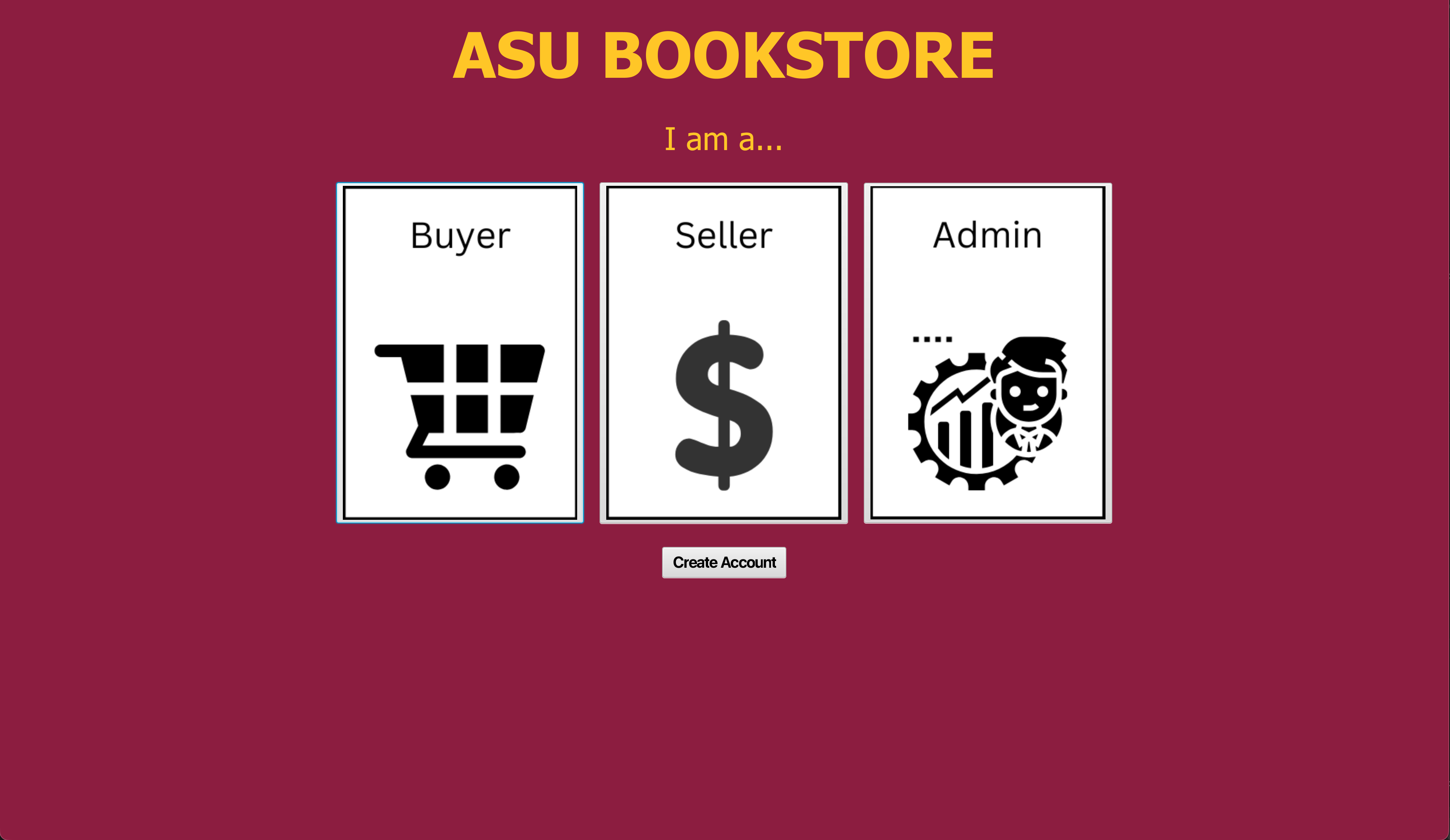ASU BookStore Web App screenshot
