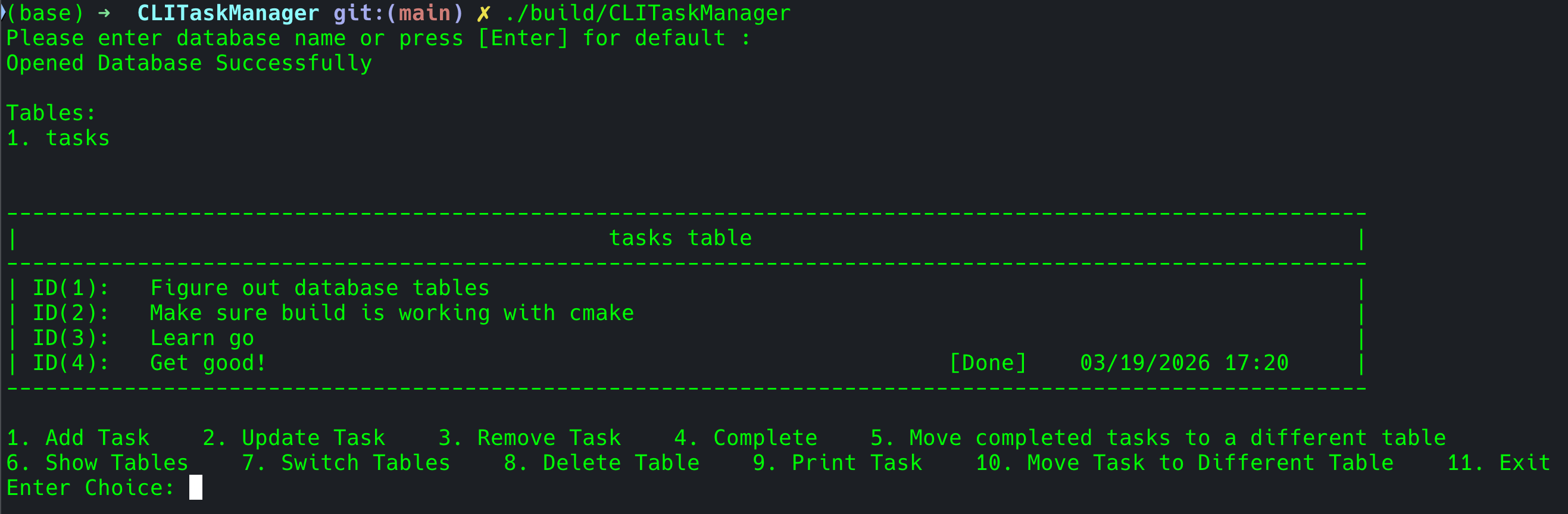 CLI Task Manager screenshot